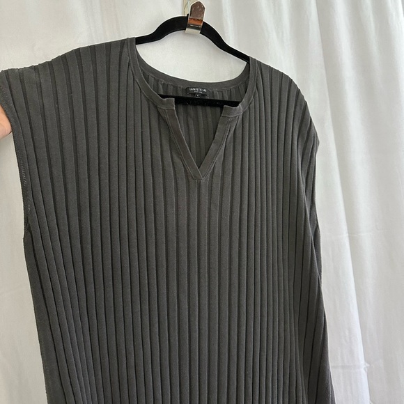 Lafayette 148 New York Dark Gray Sleeveless Cotton Midi Dress Womens Size Large - Picture 3 of 8